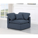 Meridian Indulge Navy Linen Textured Fabric Corner Chair IMAGE 2