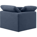 Meridian Indulge Navy Linen Textured Fabric Corner Chair IMAGE 3