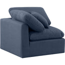 Meridian Indulge Navy Linen Textured Fabric Corner Chair IMAGE 6