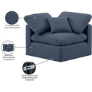 Meridian Indulge Navy Linen Textured Fabric Corner Chair IMAGE 8