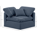 Meridian Indulge Navy Linen Textured Fabric Corner Chair IMAGE 9