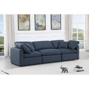 Meridian Indulge Navy Linen Textured Fabric Modular Sofa IMAGE 2