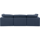 Meridian Indulge Navy Linen Textured Fabric Modular Sofa IMAGE 3