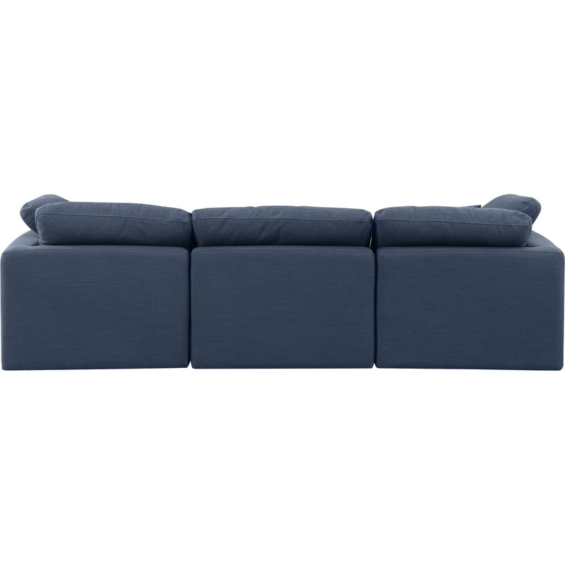 Meridian Indulge Navy Linen Textured Fabric Modular Sofa IMAGE 3