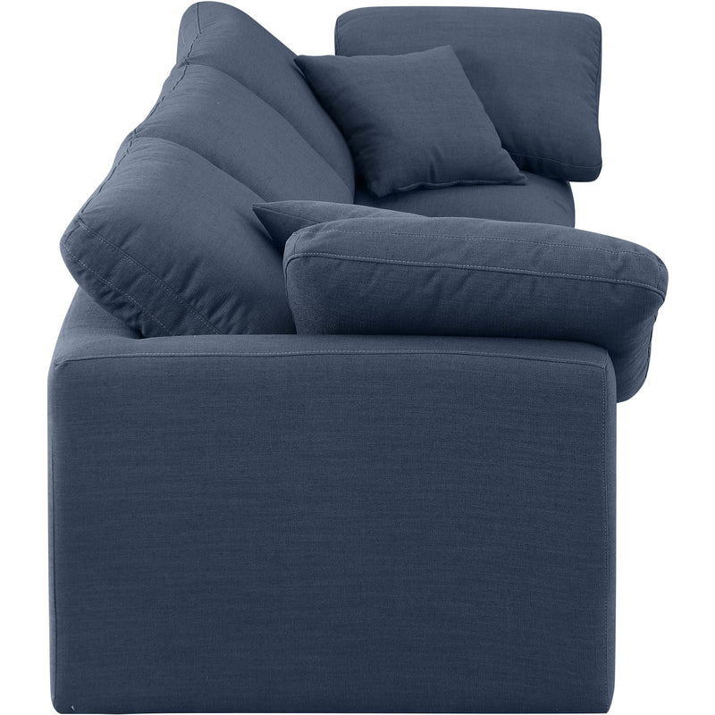 Meridian Indulge Navy Linen Textured Fabric Modular Sofa IMAGE 5