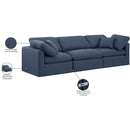 Meridian Indulge Navy Linen Textured Fabric Modular Sofa IMAGE 8