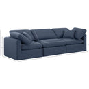 Meridian Indulge Navy Linen Textured Fabric Modular Sofa IMAGE 9
