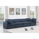 Meridian Indulge Navy Linen Textured Fabric Modular Sofa IMAGE 2