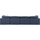 Meridian Indulge Navy Linen Textured Fabric Modular Sofa IMAGE 3