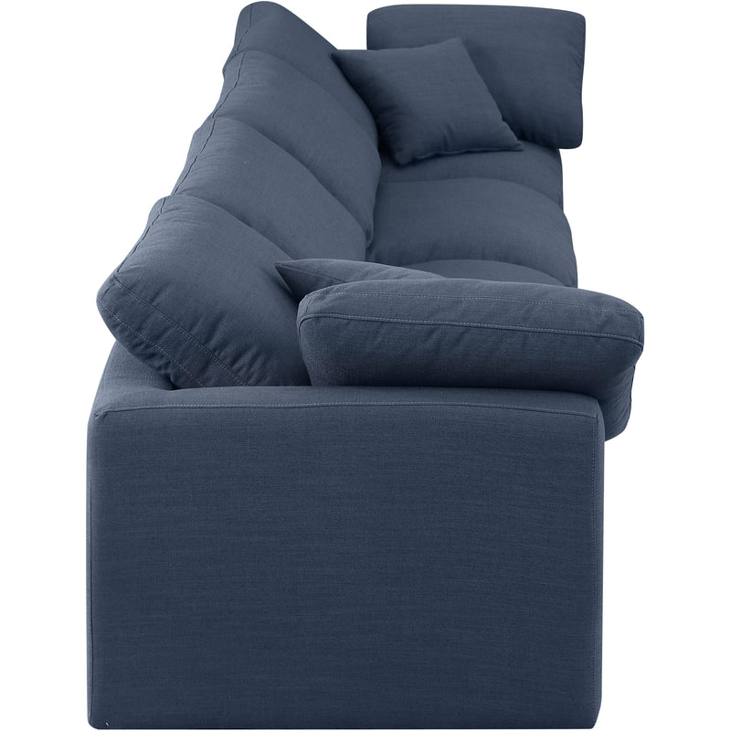 Meridian Indulge Navy Linen Textured Fabric Modular Sofa IMAGE 5