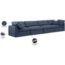 Meridian Indulge Navy Linen Textured Fabric Modular Sofa IMAGE 8