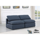 Meridian Indulge Navy Linen Textured Fabric Modular Sofa IMAGE 2