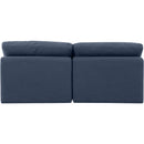 Meridian Indulge Navy Linen Textured Fabric Modular Sofa IMAGE 3