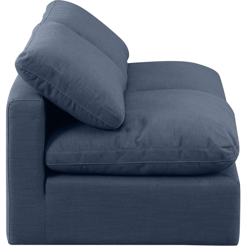 Meridian Indulge Navy Linen Textured Fabric Modular Sofa IMAGE 5