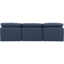 Meridian Indulge Navy Linen Textured Fabric Modular Sofa IMAGE 3