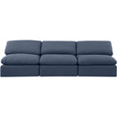 Meridian Indulge Navy Linen Textured Fabric Modular Sofa IMAGE 4