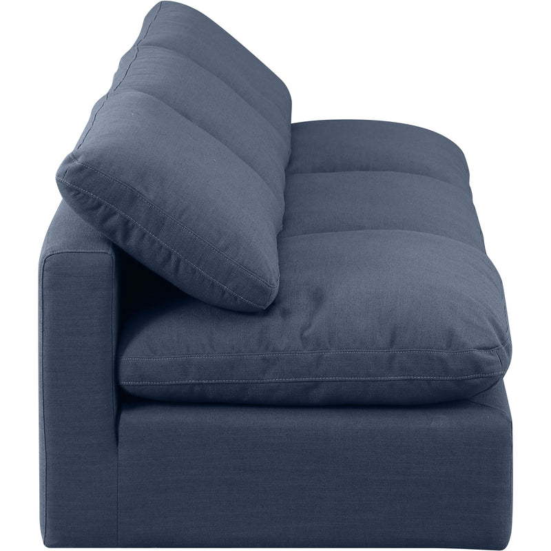 Meridian Indulge Navy Linen Textured Fabric Modular Sofa IMAGE 5