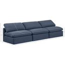 Meridian Indulge Navy Linen Textured Fabric Modular Sofa IMAGE 8