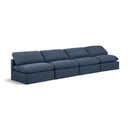 Meridian Indulge Navy Linen Textured Fabric Modular Sofa IMAGE 1