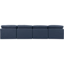 Meridian Indulge Navy Linen Textured Fabric Modular Sofa IMAGE 3
