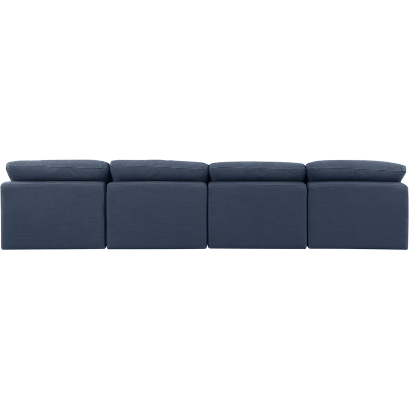 Meridian Indulge Navy Linen Textured Fabric Modular Sofa IMAGE 3