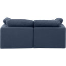Meridian Indulge Navy Linen Textured Fabric Modular Sofa IMAGE 3