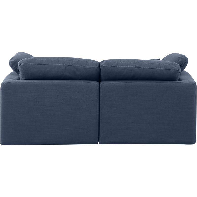 Meridian Indulge Navy Linen Textured Fabric Modular Sofa IMAGE 3