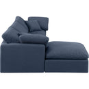 Meridian Indulge Navy Linen Textured Fabric Modular Sectional IMAGE 5