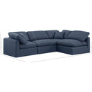 Meridian Indulge Navy Linen Textured Fabric Modular Sectional IMAGE 10