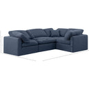 Meridian Indulge Navy Linen Textured Fabric Modular Sectional IMAGE 10