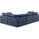 Meridian Indulge Navy Linen Textured Fabric Modular Sectional IMAGE 3