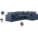 Meridian Indulge Navy Linen Textured Fabric Modular Sectional IMAGE 9