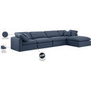 Meridian Indulge Navy Linen Textured Fabric Modular Sectional IMAGE 8