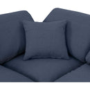 Meridian Indulge Navy Linen Textured Fabric Modular Sectional IMAGE 6