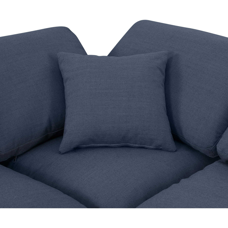Meridian Indulge Navy Linen Textured Fabric Modular Sectional IMAGE 6