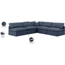 Meridian Indulge Navy Linen Textured Fabric Modular Sectional IMAGE 8