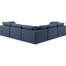 Meridian Indulge Navy Linen Textured Fabric Modular Sectional IMAGE 3