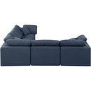 Meridian Indulge Navy Linen Textured Fabric Modular Sectional IMAGE 5