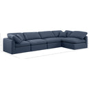 Meridian Indulge Navy Linen Textured Fabric Modular Sectional IMAGE 10