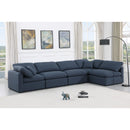 Meridian Indulge Navy Linen Textured Fabric Modular Sectional IMAGE 2