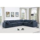Meridian Indulge Navy Linen Textured Fabric Modular Sectional IMAGE 2