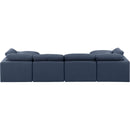 Meridian Indulge Navy Linen Textured Fabric Modular Sectional IMAGE 3
