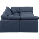 Meridian Indulge Navy Linen Textured Fabric Modular Sectional IMAGE 5