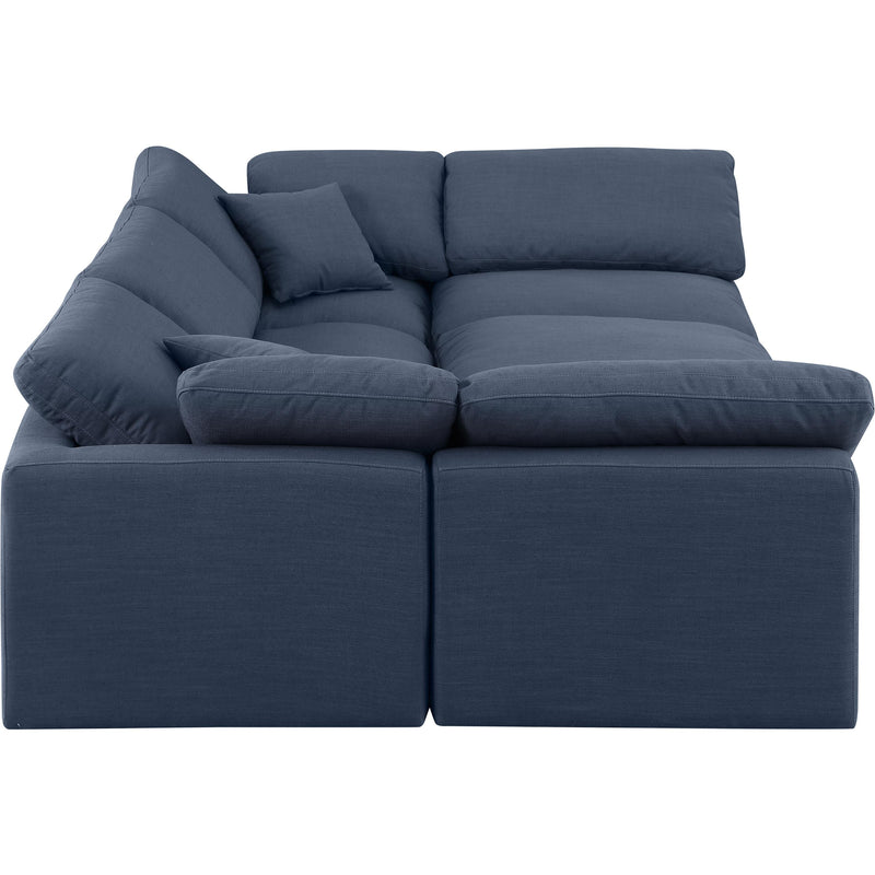 Meridian Indulge Navy Linen Textured Fabric Modular Sectional IMAGE 5