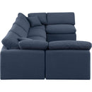 Meridian Indulge Navy Linen Textured Fabric Modular Sectional IMAGE 5