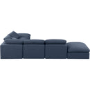 Meridian Indulge Navy Linen Textured Fabric Modular Sectional IMAGE 3