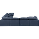 Meridian Indulge Navy Linen Textured Fabric Modular Sectional IMAGE 3