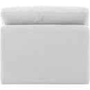 Meridian Indulge White Linen Textured Fabric Armless Chair IMAGE 3