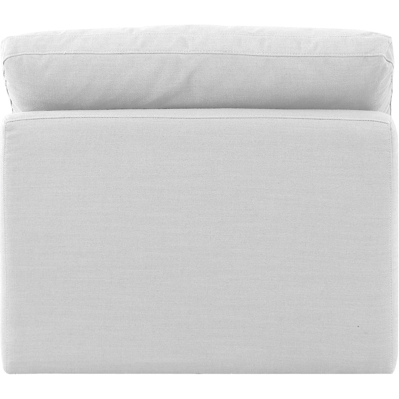 Meridian Indulge White Linen Textured Fabric Armless Chair IMAGE 3