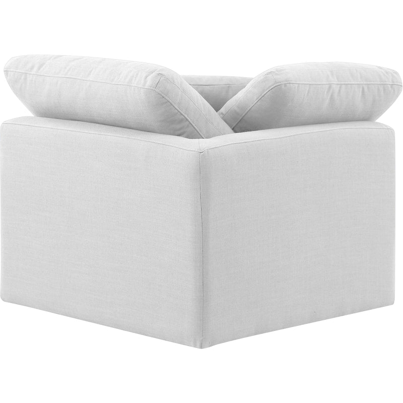 Meridian Indulge White Linen Textured Fabric Corner Chair IMAGE 3